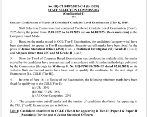 SSC CGL Result 2025