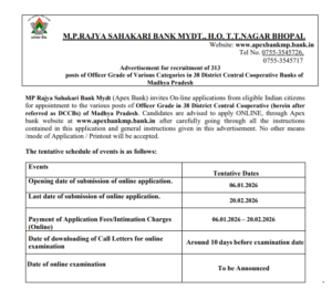 MP Apex Bank Last Date 2026