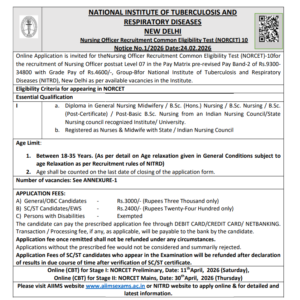 AIIMS Nursing Officer Recruitment 2026